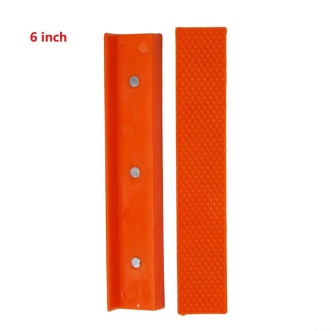 Two Pack Magnetic Soft Rubber Jaw Pads For Bench Vise And Drill Press Clamps Nonmarking Cushion Protectors Orange 6 Inch
