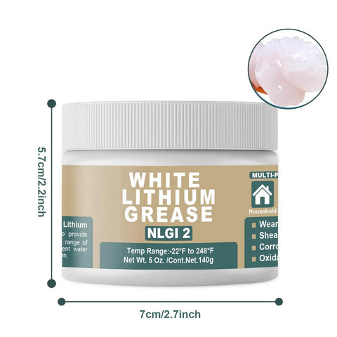 White Lithium Based Grease For Garage Door Tracks, Hinges And Sliding Mechanisms, Bearings And Gears Lubricant For Automotive, Marine, Industrial And Household Use, Heavy Duty EP Performance, NLGI Grade 2, 5 Oz.