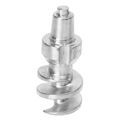 Close-up of a threaded tungsten tire stud with aluminum body for auto, truck, and forklift - anti slip snow traction cleat.