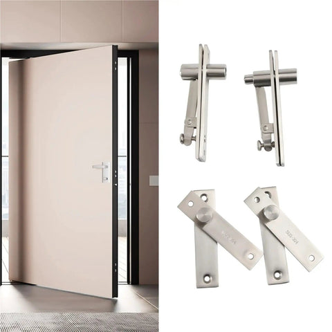 Pivot Hinge 2 Sets Heavy Duty Hidden Door Hinge For Bookcase Cabinets Sleek Center Hung 360 Degree Rotation Shaft close-up view