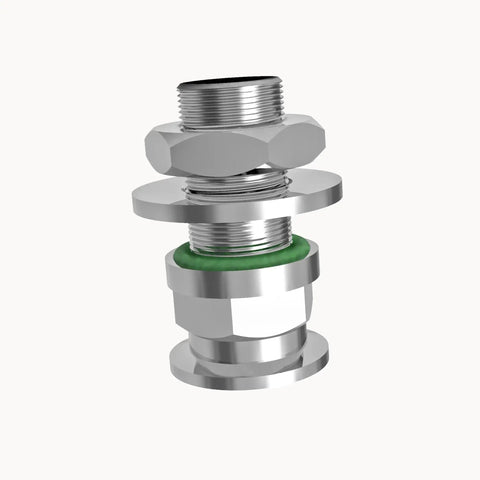 1 Inch Baseplate Feedthrough Bulkhead To KF25 Flange Adapter For Vacuum Chamber Wall with Spare O Rings, Easy Weldless Installation