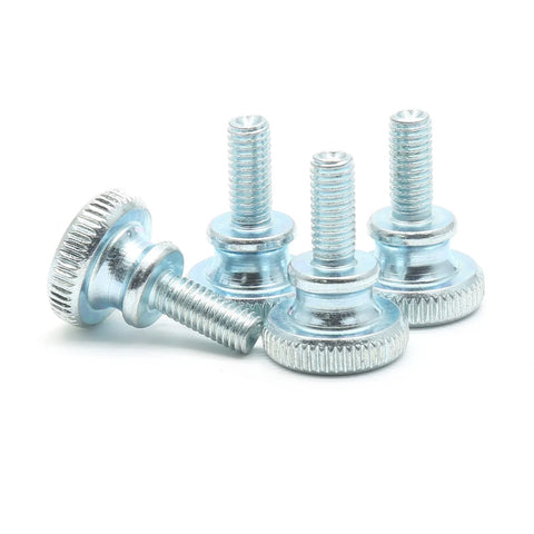 10 Pcs M5 Knurled Thumb Screws Zinc Plated Flat Head Grip Knobs M5x12mm Durable Rust Resistant Hardware For Quick Adjustments And Easy Hand Tightening In DIY Projects Machinery And Electronics