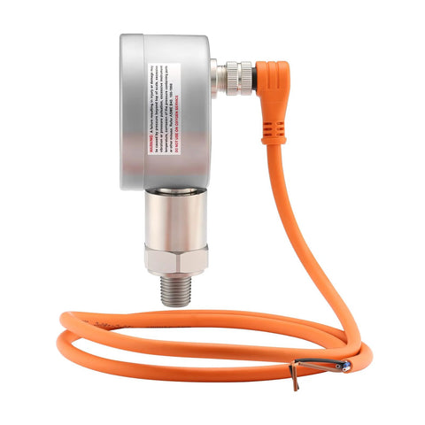 MEASUREMAN digital remote pressure gauge with 270° rotatable body and orange cable, 1/4 in NPT threaded connector