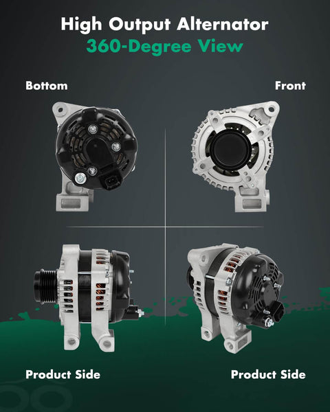 High Output 12V 155Amp Alternator Replacement Fits 2013 2016 Cadillac SRX Chevrolet Equinox GMC Terrain V6 3.6L 6 Groove