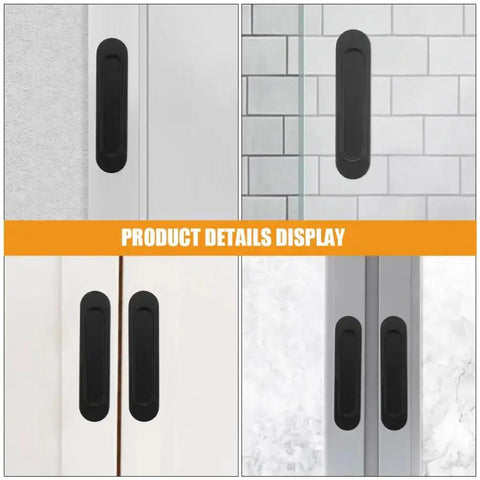 4 Pack Recessed Door Pulls With Strong Adhesive For Sliding Closet Doors And Panel Doors shown on various surfaces