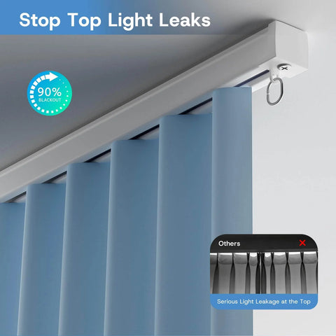 Heavy Duty Ceiling Curtain Track System With Whisper Quiet Glide For Room Dividers Aluminum Alloy Rails shown installed