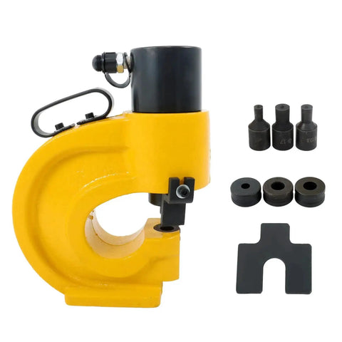 35 Ton Hydraulic Hole Punch Kit for Metal Working on Iron Copper Aluminum and Stainless Steel Plates with accessories