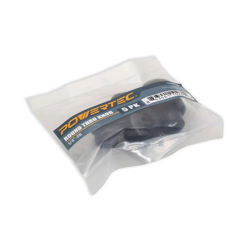 10 Pack One Quarter Inch Twenty Threaded Round Knobs For T Track And Jig Hardware in plastic packaging, 1/4-20 threaded, black