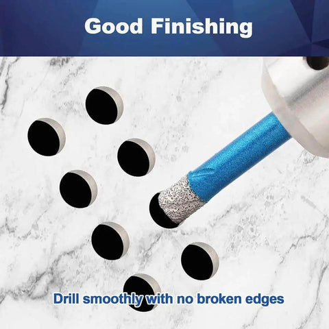 Dry Diamond Core Drill Bit Set 5pc One Quarter Inch 6mm Diamond Hole Saw Core Drill Bits With Triangle Shank For Porcelain Tile