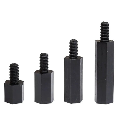 320Pcs M3 Nylon Hex Spacer Standoff Kit With Male And Female Threaded Pillars, Nuts, Screws For PCBs And Motherboards, Black