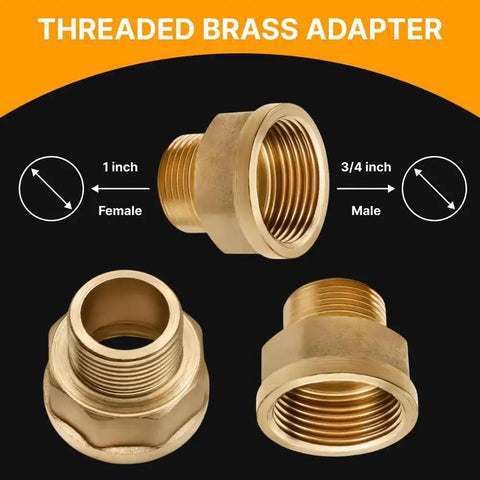 Brass Adapter 3/4 Inch Male To 1 Inch Female Threaded Fittings Reducer NPT Hex Connector, corrosion-resistant brass construction