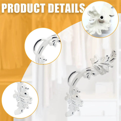 Close-up of Set Of 6 Vintage Cabinet Handles Zinc Alloy Durable Rust Resistant Shabby Chic European Style with White and Silver Edge