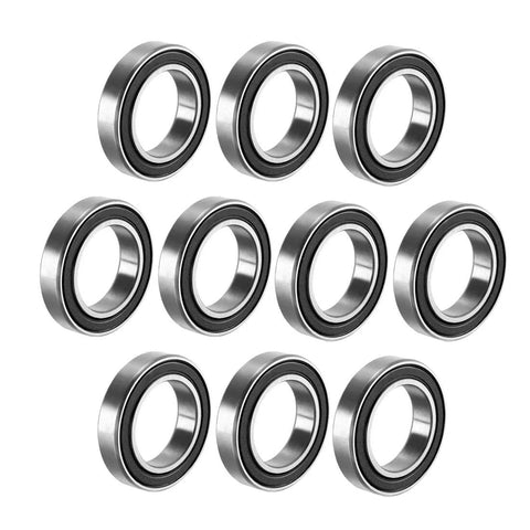 Deep groove ball bearings, 15x24x5 mm, carbon steel, double-sealed, 12 pcs