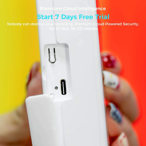 Close-up of a USB power port on 2K Smart Video Doorbell With Chime And Battery Powered Wireless Security Camera