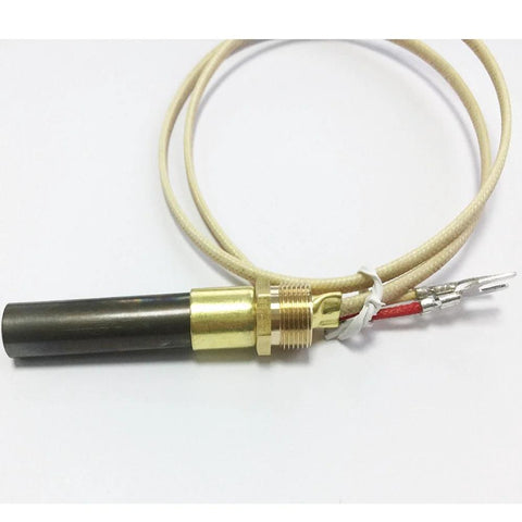 Thermopile replacement sensor, 750°C rated, brass threaded housing with beige lead wires for gas appliances