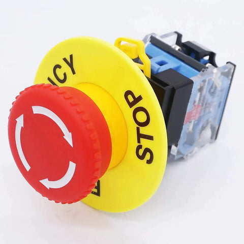 Red Mushroom Emergency Stop Push Button Switch 22mm 1 NO 1 NC Latching Panel Mount 440V AC 10A industrial safety button