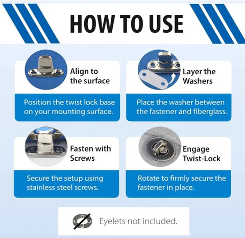 How to use Rugged Marine Grade Twist Lock Fasteners For Canvas Projects with step-by-step instructions diagram.
