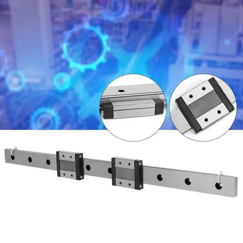 LMLF24B - 400-2R Miniature Linear Guide Rail with 24mm Slide Blocks, precision motion system against a tech background