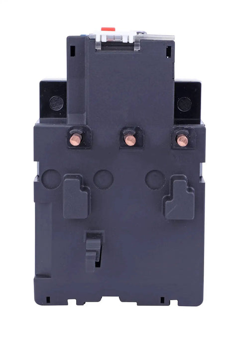 Front view of Thermal Overload Relay For Motor Protection 28-36A, auto and manual reset, black compact design, 690V insulation