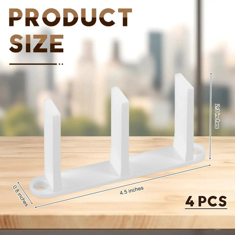 4 Pack White Sliding Closet Door Floor Guide For Pocket Door Bottom Bracket And Sliding Door Hardware Fits Standard One And Three Eighths Inch Width Doors With Screws Included For Easy Install And Durable Replacement For Smooth Operation displayed on wooden surface.