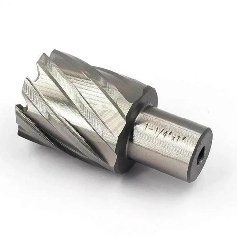 Annular Cutter Jestuous For Magnetic Drill Press With Weldon Shank Three Quarters Inch Cutting Diameter One Inch Cutting Depth Includes Two Flat HSS Kit Durable High Speed Steel For Mills And Large Drill Presses