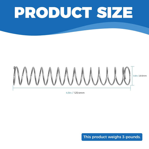 Jovraluxe stainless steel coil spring, 4.9 in long x 0.8 in diameter, lawn and patio hardware