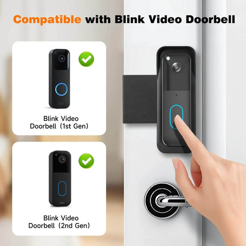 Anti Theft Metal Doorbell Mount With Rain Cover For Blink Video Doorbell Gen 1 And Gen 2 No Drilling No Block Sensor