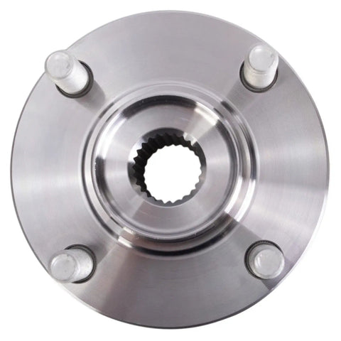 Two Piece Front Wheel Bearing And Hub Kit Compatible With Mitsubishi Lancer 2002 2006 And Mirage 2000 2002 Replacement DIY Friendly Replaces Worn Hubs And Bearings metal hub top view