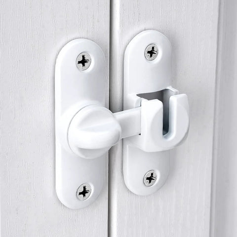 White Barn Door Latch Set With 90/180 Degree Gate Lock Ideal For Cabinets Sliding Doors And Bathrooms zinc alloy installed