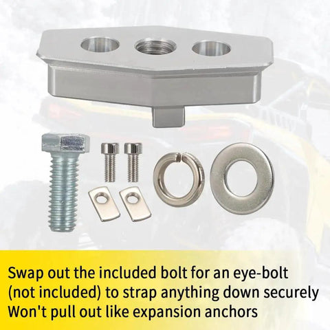 Four Pack ATV And UTV Anchor Tie Down Anchors Compatible With Can Am Sea Doo Ski Doo Convert Factory Holes Into Threaded Bolt Holes