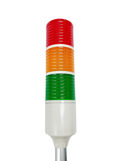 LED Warning Lights Multi Layer Industrial Signal Light With Tri Color Red Yellow Green Indicators, frontal view