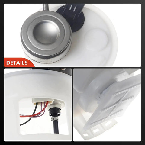 Close-up of Drop In Electric Fuel Pump Module with Sending Unit for Dodge Dakota 1997-1999, 15 Gallon Tank, OE Grade.