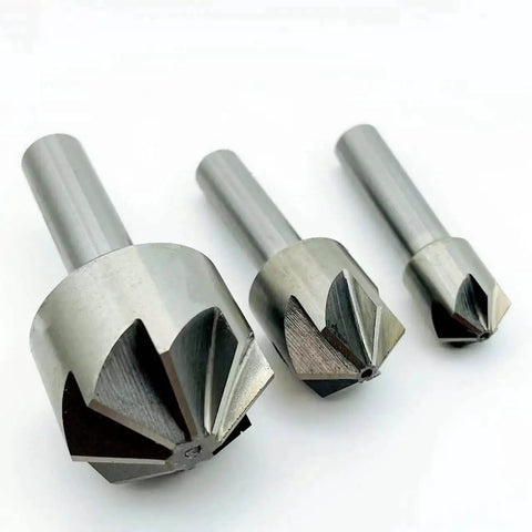 120 Degree Chamfer Milling Cutter HSS End Mill for Deburring and Chamfering Straight Shank Countersink Drill Bit in 6 or 8 Flutes