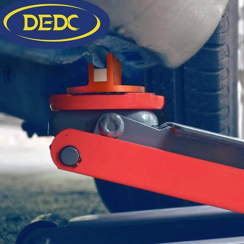 Aluminum Grooved Magnetic Jack Pad Pinch Weld Frame Rail Adapter For Cars installed on vehicle's pinch weld