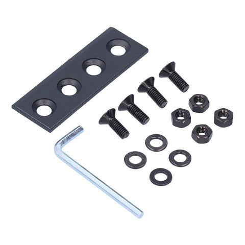 Heavy Duty Carbon Steel Barn Door Track Connector Plate For Sliding Doors, Solid Support With Easy Install Kit Includes Screws Nuts And Gaskets, 8x2.7cm, Built For Home Improvement Projects.