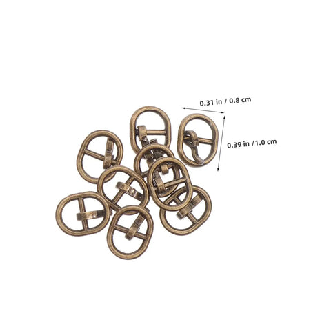 Mini Alloy Belt Buckles Set For Doll Clothes And Tiny Belts, 150 Pcs Small Single Prong Fasteners In Silver Gunmetal And Antique Bronze