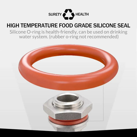 High temperature food grade silicone seal for home brewing kettles.