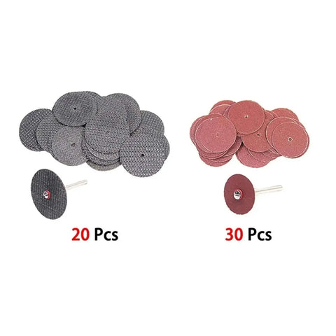 54Piece Mini Circular Grinding Head Set With Resin Cut Off Wheels, 20 gray 30 red discs for drills