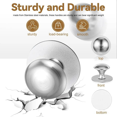 Two Pack Stainless Steel Suction Cup Handles For Glass Shower Doors Cabinets And Refrigerators No Drilling Required Easy Installation