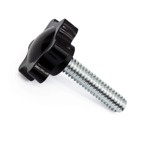 1/4-20 Threaded Knurled Thumb Nut With Black Knob For Quick Clamping, durable grip screws with hex star pattern, galvanized finish