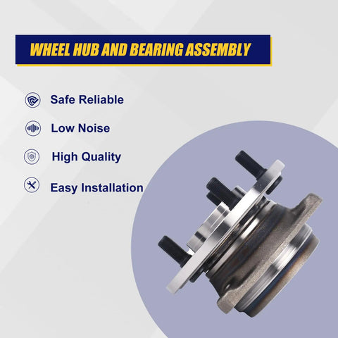 Front Wheel Bearing And Hub Assembly 2 Pack Compatible With Jeep Cherokee 89 99 Grand Cherokee Comanche Wagoneer TJ 5 Lug Without Abs Front Wheel Hub Replacement For All Front Axles Durable OEM Grade Bearings