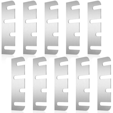 10 Pcs Stainless Steel Door Hinge Shims 4 Inch 3 64th Inch Thick Replacement Kit arranged in rows on white background