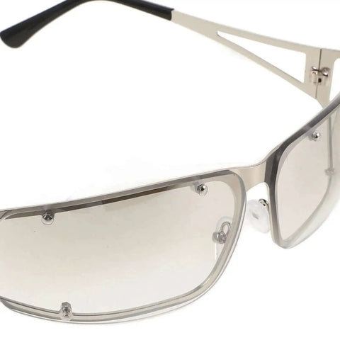 Metal Frame Retro Hollow Sunglasses For Women, Silver Frame Outdoor Eyewear Dope For Beach Parties And Workouts with UV400 lenses