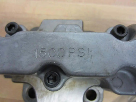 Close-up of Hydraulic K3 1500 PSI Pressure Regulator Valve, showing pressure marking, suitable for pumps and manifolds, 4-bolt mount visible.
