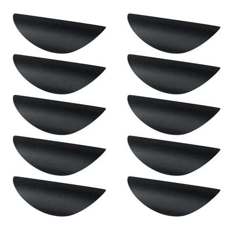10 Pack Crescent Drawer Pulls Black Zinc Alloy Nordic Style Cabinet Wardrobe Handles With One And One Quarter Inch Hole Centers 32 Mm