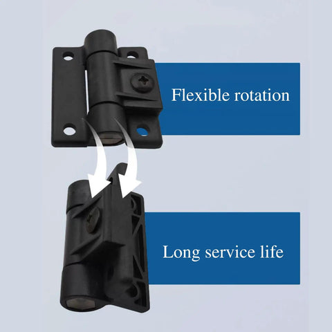 Two Pack 43mm By 36mm Adjustable Position Control Folding Door Hinges With Four Countersunk Holes And Screws Black Durable Hardware