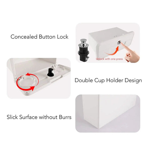 Xiuganpo white marine boat storage box with concealed button lock and two non-slip cup holders