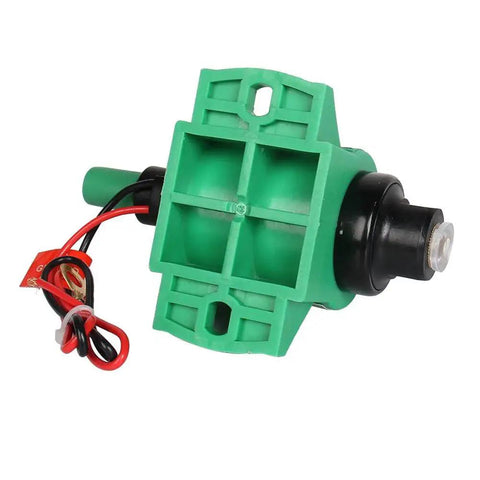 12V Universal Inline Fuel Pump with Five Sixteenth Inch Inlet and Outlet 35 GPH at Four to Seven PSI shown from side view