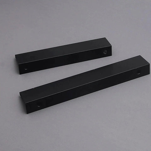 Black Hidden Edge Cabinet Handles 10 Pack for Drawers and Cabinets With Finger Edge Pulls in Space Aluminum Rust Resistant