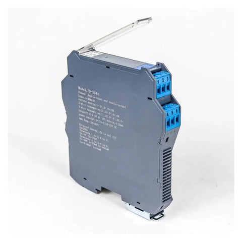 Side view of Two Input Four To Twenty Milliamp To Two Output Four To Twenty Milliamp Signal Isolator Transmitter with 24VDC power
